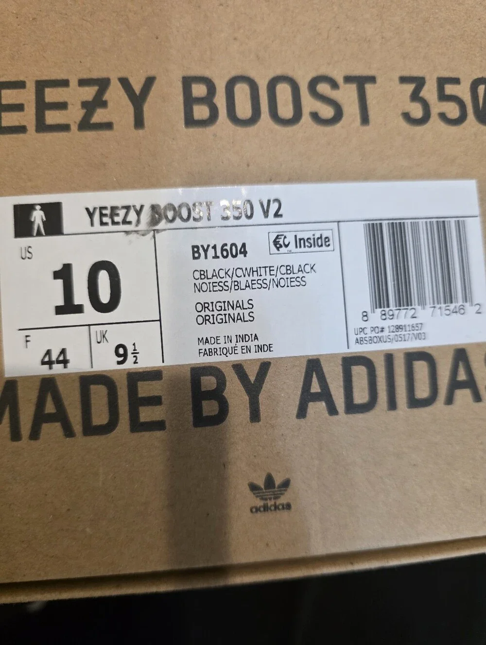 Adidas Yeezy Boost 350 V2 Core Black White Oreo New in Box Size 10